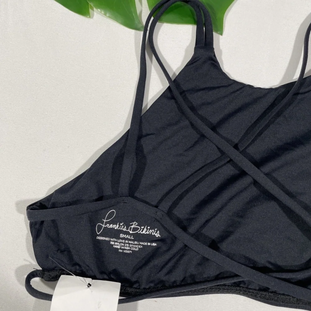 NEW Frankies Bikinis [ Small ] Marley High Neck Strappy Back Bikini‎ Top